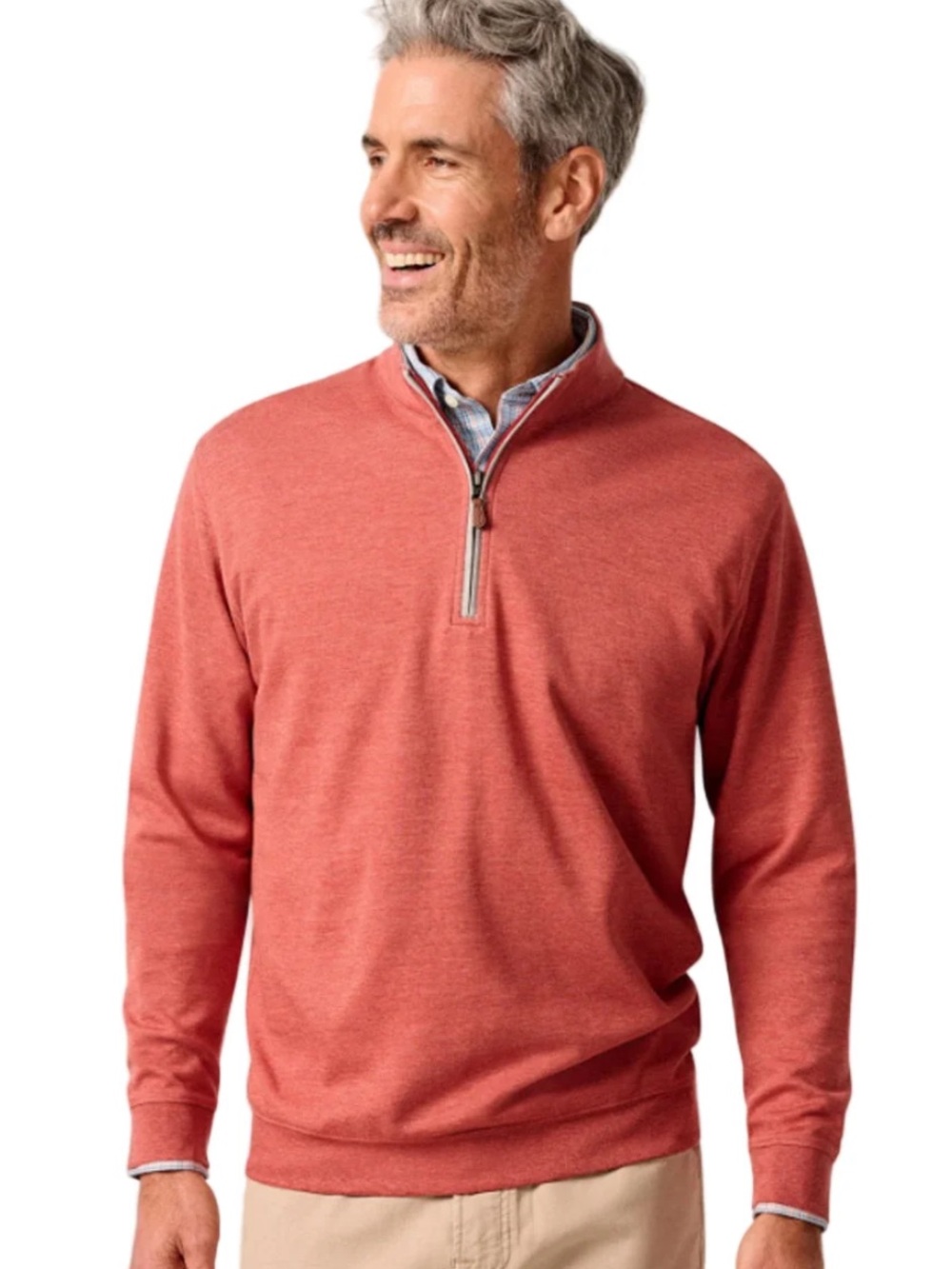 Johnnie-O The Sully Quarter-Zip Pullover in Cider Size L